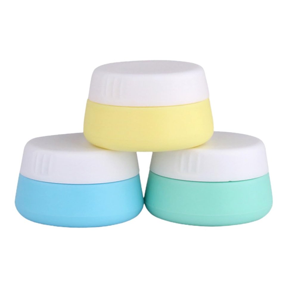 3 Pack Silicone Cream Jars 10ml 20ml Portable Travel Containers