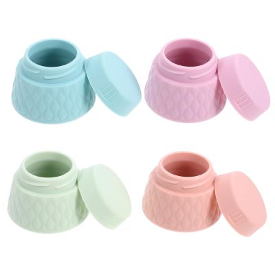 FUOYLOO 4Pcs Silicone Travel Cream Jars Refillable Small Cosmetic Containers for Women Leakproof Skincare Bottles with Lids for Face Cream Toiletries