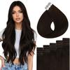 Full Shine Hand Tied Tape Weft, Dark Brown 18 Inch view 1
