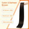 Full Shine Hand Tied Tape Weft, Dark Brown 18 Inch view 2