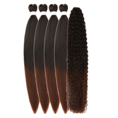 Black Brown Boho Hair for Braiding Synthetic Curly Boho Braiding Hair