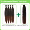Black Brown Boho Hair for Braiding Synthetic Curly Boho Braiding Hair view 3