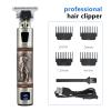Gryvzst Professional Hair Trimmer, Silver Gray & Rose Gold, Tiger Pattern Metal Body, LED Display, Cordless Electric Grooming Clipper view 2