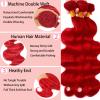 Red Bundles Human Hair Body Wave Bundles 12 14 16 Inch 3 Bundle Unprocessed Brazilian Virgin Hair Red Body Wave Human Hair Extensions for black women view 2