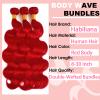 Red Bundles Human Hair Body Wave Bundles 12 14 16 Inch 3 Bundle Unprocessed Brazilian Virgin Hair Red Body Wave Human Hair Extensions for black women view 3