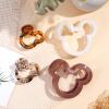 4PC Mouse Lady Thick Hair Barrette Vintage Cream Acrylic Hair Claw Jaw Clip view 2