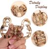 4PC Mouse Lady Thick Hair Barrette Vintage Cream Acrylic Hair Claw Jaw Clip view 3