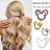 4PC Mouse Lady Thick Hair Barrette Vintage Cream Acrylic Hair Claw Jaw Clip view 4