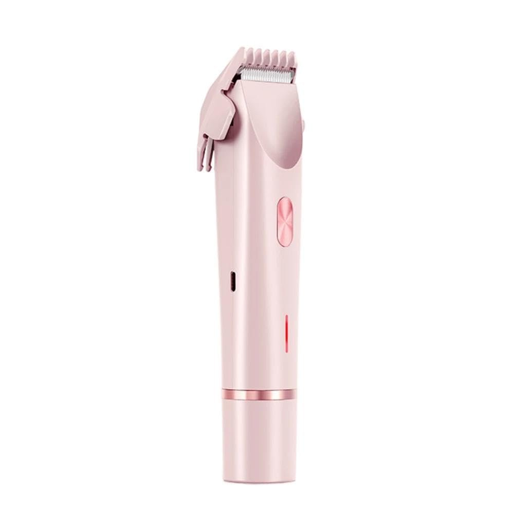 SM01 Rechargeable Women's Electric Shaver, 2-in-1 Dual Head Trimmer for Face Body and Private Areas, Pink, Type-C Charging, Wet and Dry Use (Pink)