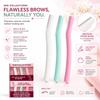 SNS Collections Dermaplane Razor for Women, Face Razor & Eyebrow Trimmer, Facial Hair Remover, Peach Fuzz Remover, Exfoliating Facial Razor with Protective Cover, Safe Precision Blade, Pack of 3 view 3