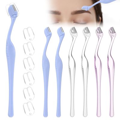 6PCS Eyebrow Razor, Mini Eyebrow Razor Trimmer for Women Portable Female Face Razors Eyebrows Shaver with Safety Cap for Facial Hair Lip, Makeup Face Care Tools (Multicolor)