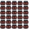 30 Pcs Plastic Cosmetic Containers, 8 oz Body Butter Jars with Black Lids, Refillable Sugar Scrub Containers, Amber Empty Round Storage Jars for Creams, Essential Oils, Lotions, Travel Beauty Samples view 1