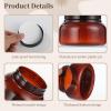 30 Pcs Plastic Cosmetic Containers, 8 oz Body Butter Jars with Black Lids, Refillable Sugar Scrub Containers, Amber Empty Round Storage Jars for Creams, Essential Oils, Lotions, Travel Beauty Samples view 4