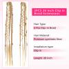 NICENEEDED 2 PCS Clip in Braid Hair Extensions, 20 Inch Light Blonde Braid Hair Extensions 4 Braids on One Clip, Boho Dreadlock Front Side Clip in Hair Extensions for Women Daily Use Party view 2