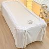 Spa & Salon Massage Sheet Set - 4-Piece Massage Table Cover,Solid Color Massage Table Skirt for Massage Tables, Breathable Massage Bed Sheet,Green,60x180cm(24x71inch) view 3