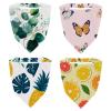 RODAILYCAY Hello Summer Pineapple Watermelon Background 4 Pack Triangle Head Scarf, Chiffon Hair Kerchief, Elastic Hair Scarf Bandanas for Women Girls view 1