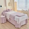 Spa & Salon Massage Sheet Set - 4-Piece Massage Table Cover,Solid Color Massage Table Skirt for Massage Tables, Breathable Massage Bed Sheet,Purple,70x185cm(28x73inch) view 1