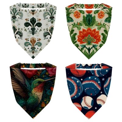 RODAILYCAY 4 PCS Hair Scarf Headband, Chiffon Triangle Head Scarf, Bird Non Slip Hair Bandanas Kerchief