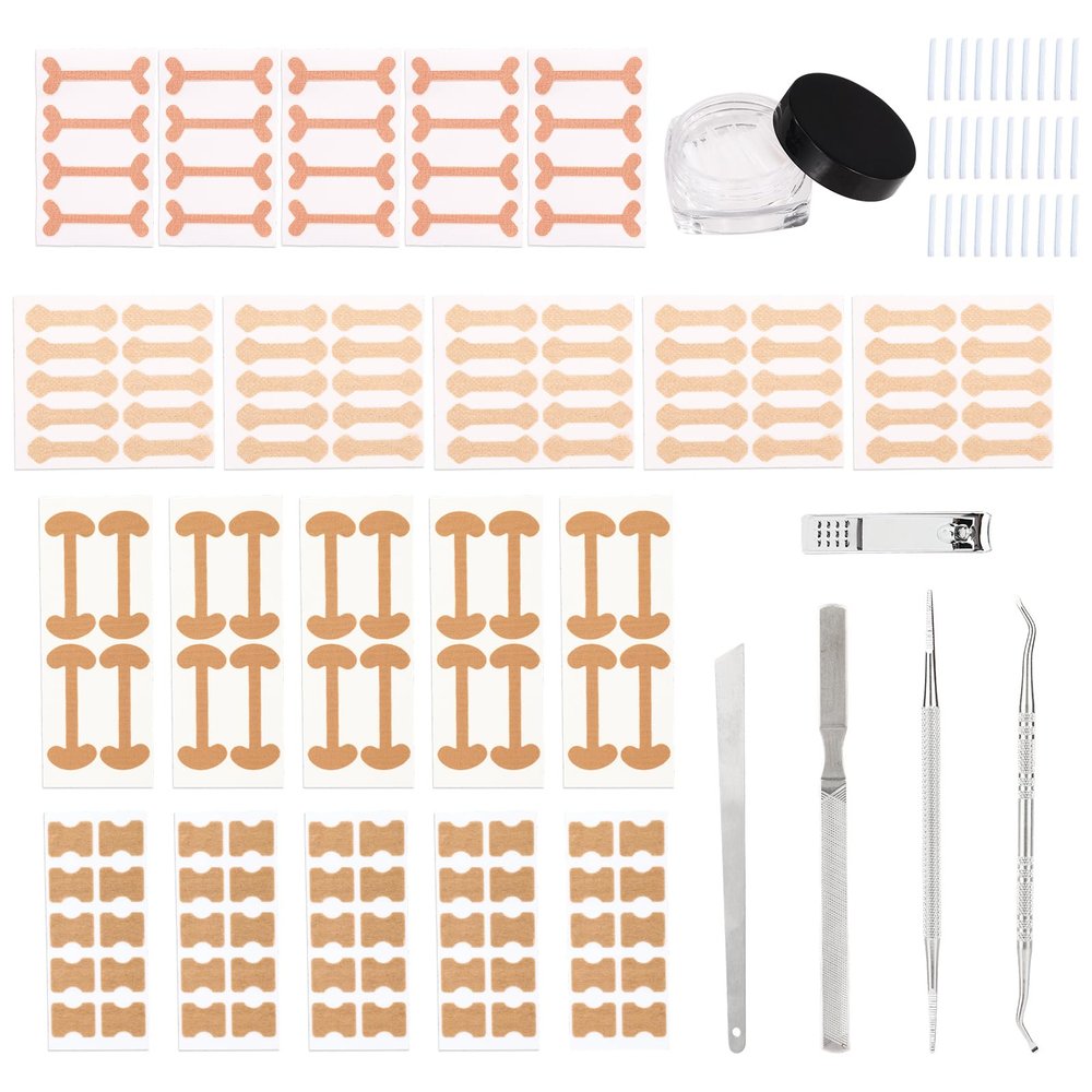 176pcs Ingrown Toenail Set, Include Breathable In-Growing Toenail Strips Curved Toes Patches Lifting Pedicure Tools & Pads Suitable for Home Pedicure