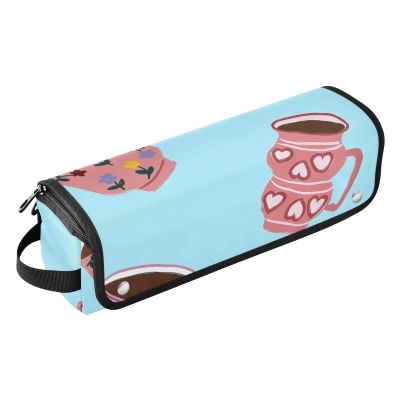 GuoChe 2-in-1 Curling Iron Travel Case and Heat Resistant Mat Heating Tools Travel Bag Organizer for Hot Tools Curling Iron Flat Irons Hair Volumizer Styler, Fun Car & Striped