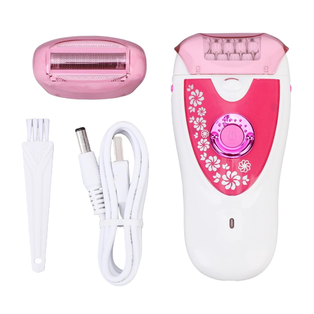 YUYTE Women Depilator Trimmer R Shaped, High Speed Motor Hair Removal Device, with Dual Trimmer Head and Illuminating Light, for Face Body