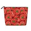 Guxmivon Cute Red Tomato Novelty Small Makeup Bag For Travel Purse Cute Linen Cosmetic Bag For Women Toiletry Bags Make Up Organizer Pouch view 1