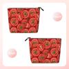 Guxmivon Cute Red Tomato Novelty Small Makeup Bag For Travel Purse Cute Linen Cosmetic Bag For Women Toiletry Bags Make Up Organizer Pouch view 2