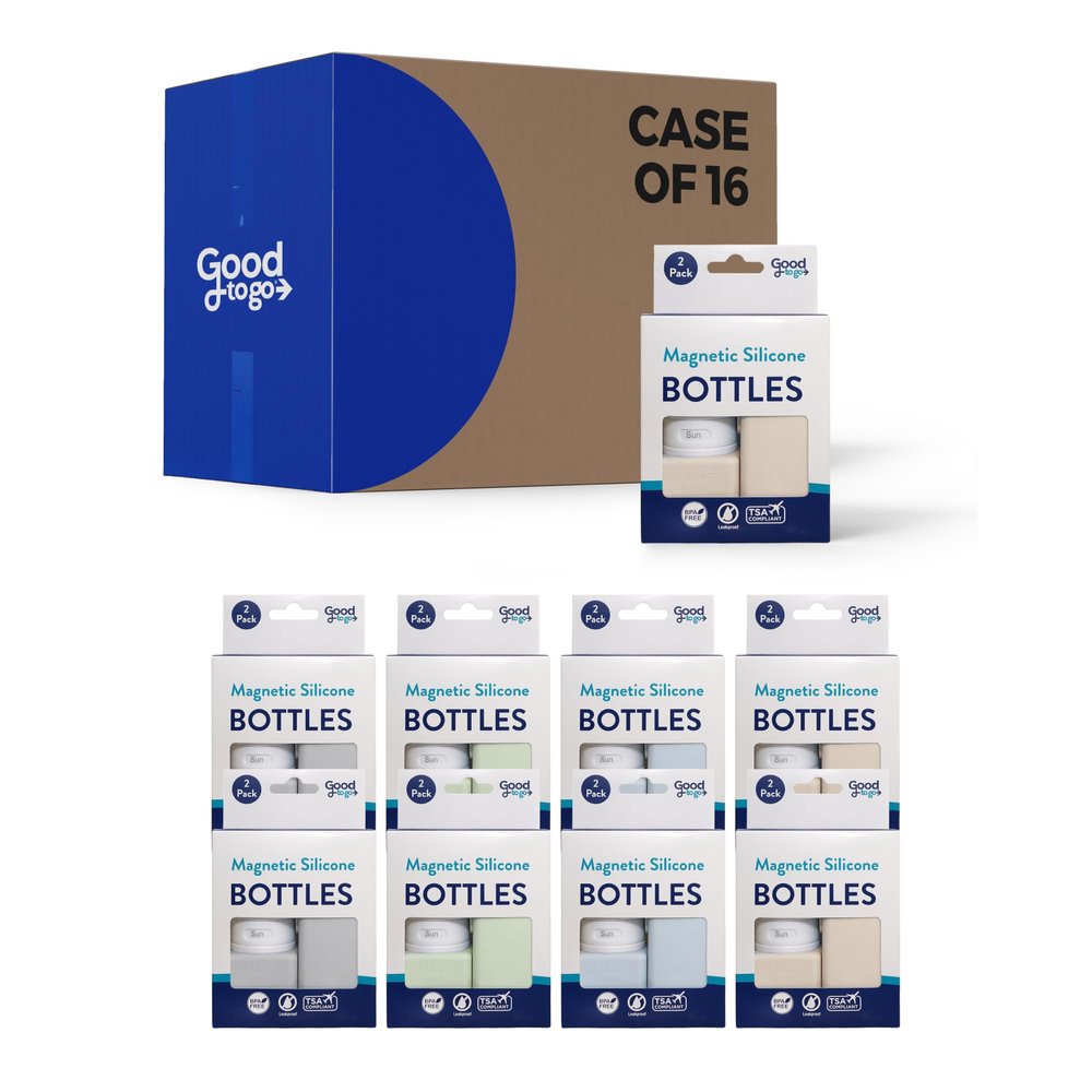 Good to Go 1.52oz and 3.4oz Magnetic Silicone Bottle Kit (16ct, Assorted)