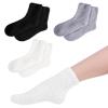 3 Pairs Gel Socks Soft and Comfortable Aloe Socks Fluffy Coral Fleece Lotion Sock Fit Moisturizing Sock for Repairing Softening Dry Cracked Heel Women Men(Black White Gray) view 1