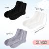 3 Pairs Gel Socks Soft and Comfortable Aloe Socks Fluffy Coral Fleece Lotion Sock Fit Moisturizing Sock for Repairing Softening Dry Cracked Heel Women Men(Black White Gray) view 2