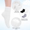 3 Pairs Gel Socks Soft and Comfortable Aloe Socks Fluffy Coral Fleece Lotion Sock Fit Moisturizing Sock for Repairing Softening Dry Cracked Heel Women Men(Black White Gray) view 3