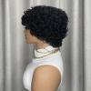 Ladyrite Short Bob Wig with Curly Kinky Afro Texture & Bangs - 150% Density Human Hair, Glueless No-Lift Bonding & Rose Net for African & All Beige Tones, Easy Put On & Go view 4