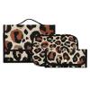 CuwrYet Brown Retro Leopard Print Travel Toiletry Bag 3 PCS Hanging Toiletry Bag for Women & Men Makeup Organizer Bags for Travel Essentials Accessories Cosmetics Gifts for Women view 1