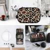 CuwrYet Brown Retro Leopard Print Travel Toiletry Bag 3 PCS Hanging Toiletry Bag for Women & Men Makeup Organizer Bags for Travel Essentials Accessories Cosmetics Gifts for Women view 2