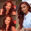 300g HuxoWax #33 Copper Red 32 32 32 Inch Human Hair Bundles Body Wave Reddish Brown Color Virgin Unprocessed Doubles Weft Human Hair Extensions Weave 3 Bundles Total 300g view 2