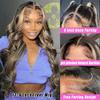 Durgio FB/27# Highlight 13X6 Body Wave Lace Front Wig Human Hair 22 Inch view 2