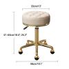 Rolling Stool Swivel Salon Chair, Leather Cushion, Gold Chrome Frame for Spa, Office, Massage, Manicure, Tattoo view 2
