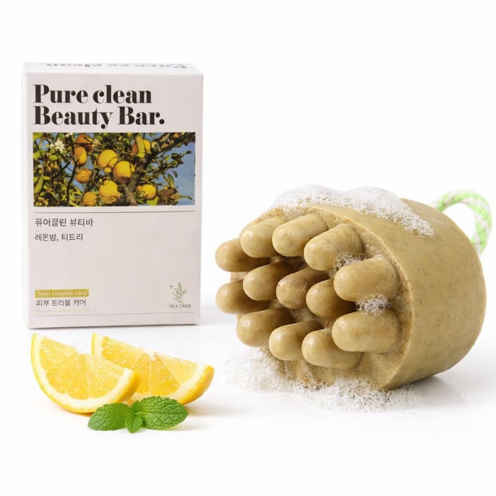 Seoul K-Beauty Lemon Facial Cleansing Bar for Oily & Sensitive Skin