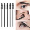 100 Pcs Mascara Wands Disposable Eyelash Brush Spoolies for Eye Lash Extensions Applicators with Container - Black view 4