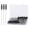 100 Pcs Eyelash Brush Disposable Mascara Wands, Crystal Eyebrow Spoolies Brush for Extensions, Black Lash Brushes with Container view 1