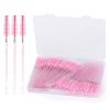 100 Pcs Disposable Mascara Wands Eyelash Brush Spoolies for Eye Lash Extensions Applicators with Container - Pink view 1