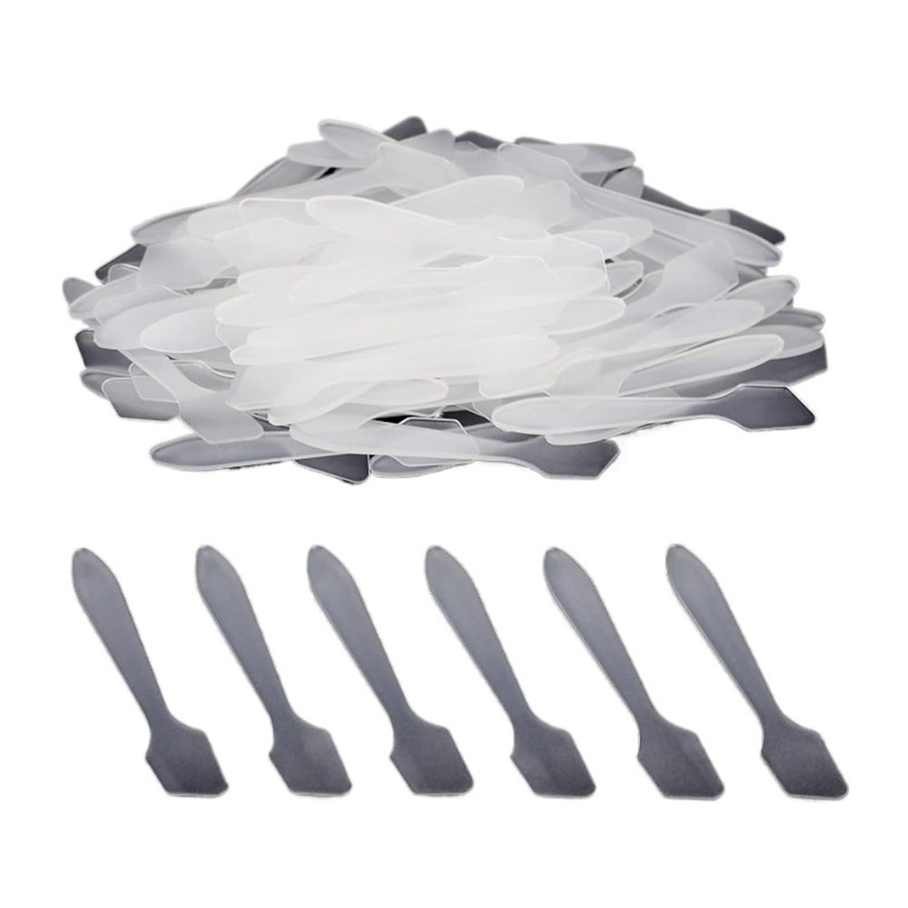 Small Cosmetic Spatulas 400 PCS Disposable Cream Spatulas, Makeup Mask Tip Scoops, Frosted Cosmetic