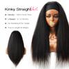 ME-U Headband Wig Human Hair Kinky Straight Guleless Wigs for Black Women Wear and Go 180% Density Yaki Straight Wig No Lace Natural Black Color 24inch view 2