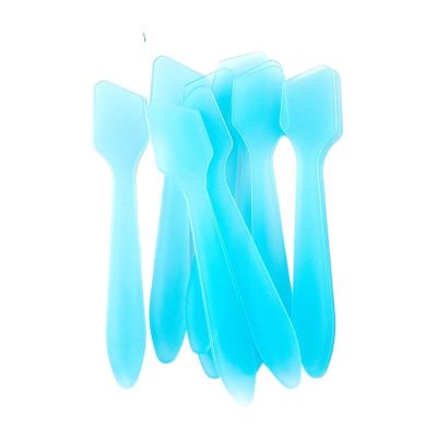 Small Cosmetic Spatulas 10 Pcs Mini Cosmetic Spatulas Scoop Face Cream Makeup Mask Mixed Spoon Beauty DIY Tools Eye Applicator Sticks(Blue)