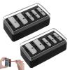 5 Hole Makeup Pencil Sharpener 2 Pcs Eye Liner Sharpener Tool with Plastic Lid Cosmetic Long Point Manual Eye Pencil Sharpener for Women Eyeliner Lip Liner and Eyebrow Pencils Black view 1