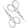 Stainless Steel Small Scissors with Textured Handle, Small Scissors Eyebrow-Scissors, Tiny-Scissors for Grooming, Eyebrow, Facial Hair Beard, Arts, Crafts 2 PCS view 1