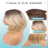 Luwila 12 Inch Curtain Bangs Layered Bob Fashion Wigs for Women, Synthetic Hair with Heat Resistant Fiber & Breathable Net Cap for Daily Style, Cosplay (Blonde) view 3