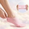 2 Pairs Silicone Moisturizing Socks for Women, Soft Gel Foot Socks for Dry Cracked Feet & Heel, Pink & Beige (Fits Up to Size 10) view 3