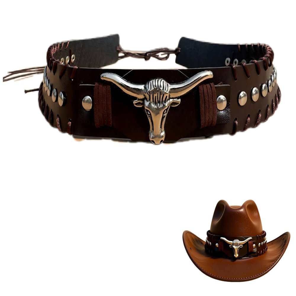 honselia Cowboy Hat Band for Men Women, Western Straw Hat Belt Decorative Hatband
