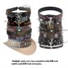 honselia Cowboy Hat Band for Men Women, Western Straw Hat Belt Decorative Hatband view 4
